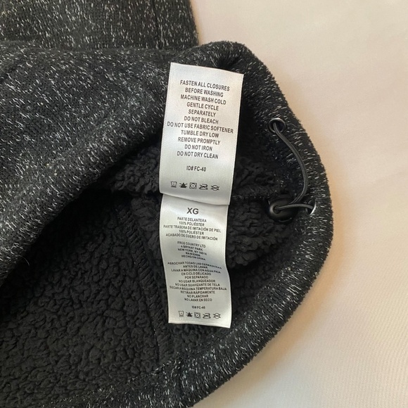 Free Country Men's Osprey Gray Black‎ Knit Hoodie Jacket Fleece Lined- XL - Picture 8 of 12